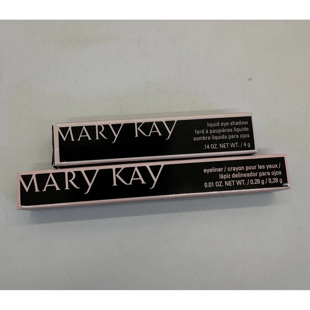 MARY KAY LIQUID EYE SHADOW LIGHT BEAM And Black‎ Eyeliner